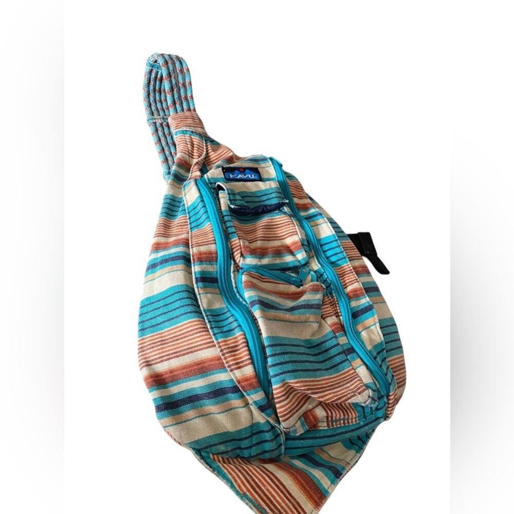 Kavu Rope Bag Turquoise Blue Cream Crossbody
